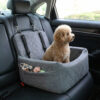1PC Warm Portable Dog Car Seat For Pet Small Medium Dogs With Washable Cushion Bed Safety Belt Storage Pocket For Outdoor Travel