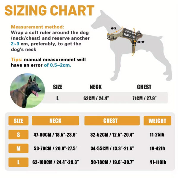 5527c24f-8628-4b05-a6da-327f19a2ff07-1.jpg Tactical Service Dog Harness With Handle, No-Pull Adjustable Reflective Pet Vest Harness For Easy Walking And Training