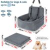 8ff3633d-57a7-4749-8cee-2a1ddde774bb.jpg 1PC Warm Portable Dog Car Seat For Pet Small Medium Dogs With Washable Cushion Bed Safety Belt Storage Pocket For Outdoor Travel