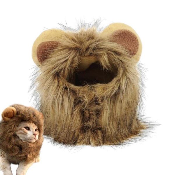 96990dca-b697-49d4-97f8-1de1fd5474e7-4.jpeg Pet Cat Decor Accessories Lion Wig Fancy Hair Caps Pet Supplies Cute Lion Headgear Cat Hat Mane Wig For Dogs And Cat Small Dog