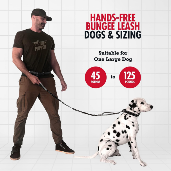a311550d-7c3e-4d54-b210-42728b0e42e3-1.png Tuff Pupper Hands Free Bungee Dog Leash, Waist Belt For Running & Walking