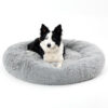 b2c7c936-3450-4e88-bcf7-b54c23e85c39-1.jpg Fluffy Donut Dog Bed Warm Soft Long Plush Pet Cushion Dog House Cat Bed Washable Pet Sofa Mat Calming Samll Large Dog Beds