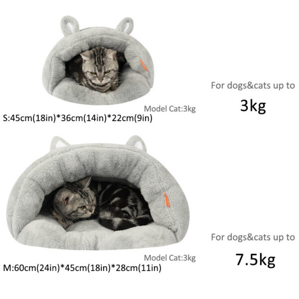 cefd7d37-27a1-404d-8122-86b6aea00f50-1.jpg Pet Dog Cat Cave Bed Basket House Kitten Soft Cozy Indoor Cushion Kennel Warm Nest
